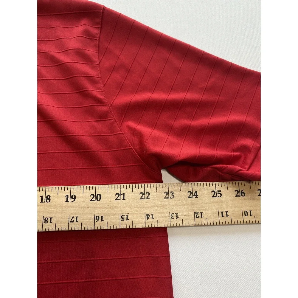 Callaway Opti Dri Golf Polo Shirt Mens Large Red striped Performance Logo Golfer